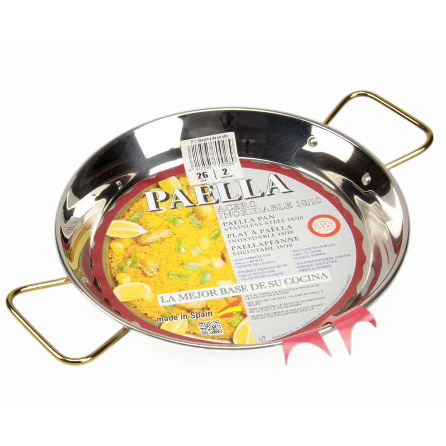 The Paella Company 26cm Stainless Steel Paella Pan Garcima "La Ideal"