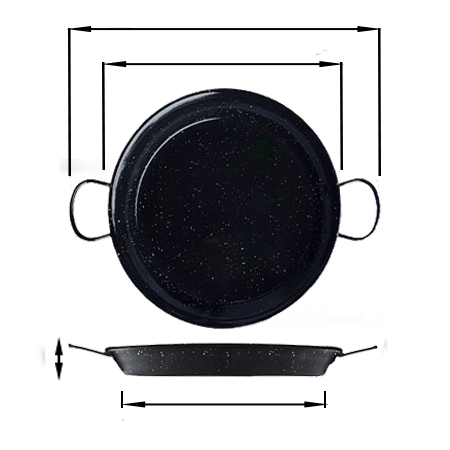 15cm Enamelled Paella Pan Dimensions