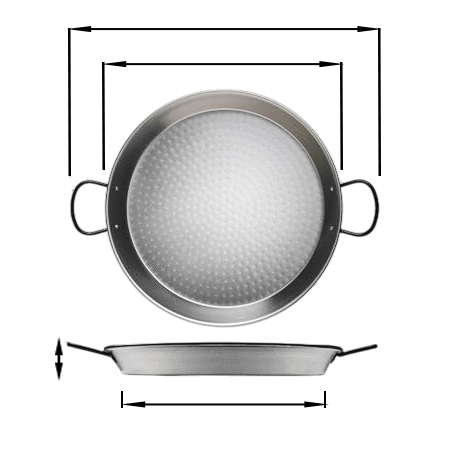 38cm Polished Paella Pan Dimensions